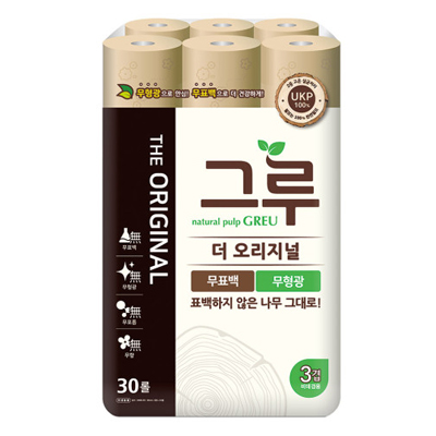 삼정 그루 더 오리지널 무표백 화장지 30m, 30롤