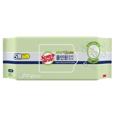3M 올인원 베이직 더블액션 물걸레 청소포 플러스 대형 25매