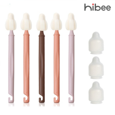 하이비 몽글이 세척 브러쉬 롱미니솔 5P+먼지캡 3P