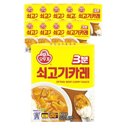 오뚜기 3분 쇠고기카레 200g, 10개
