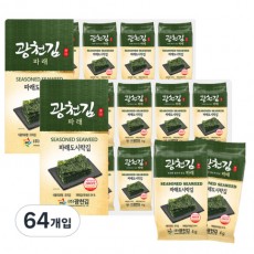 광천김 파래 도시락김, 4g, 64개