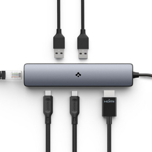 슈피겐 USB4 8K 60Hz USB C타입 6in1 멀티 포트 허브 PD2302 ACA06193