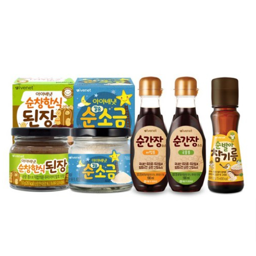 아이배냇 순한양념세트 국물간장+비빔간장+소금+된장+참기름