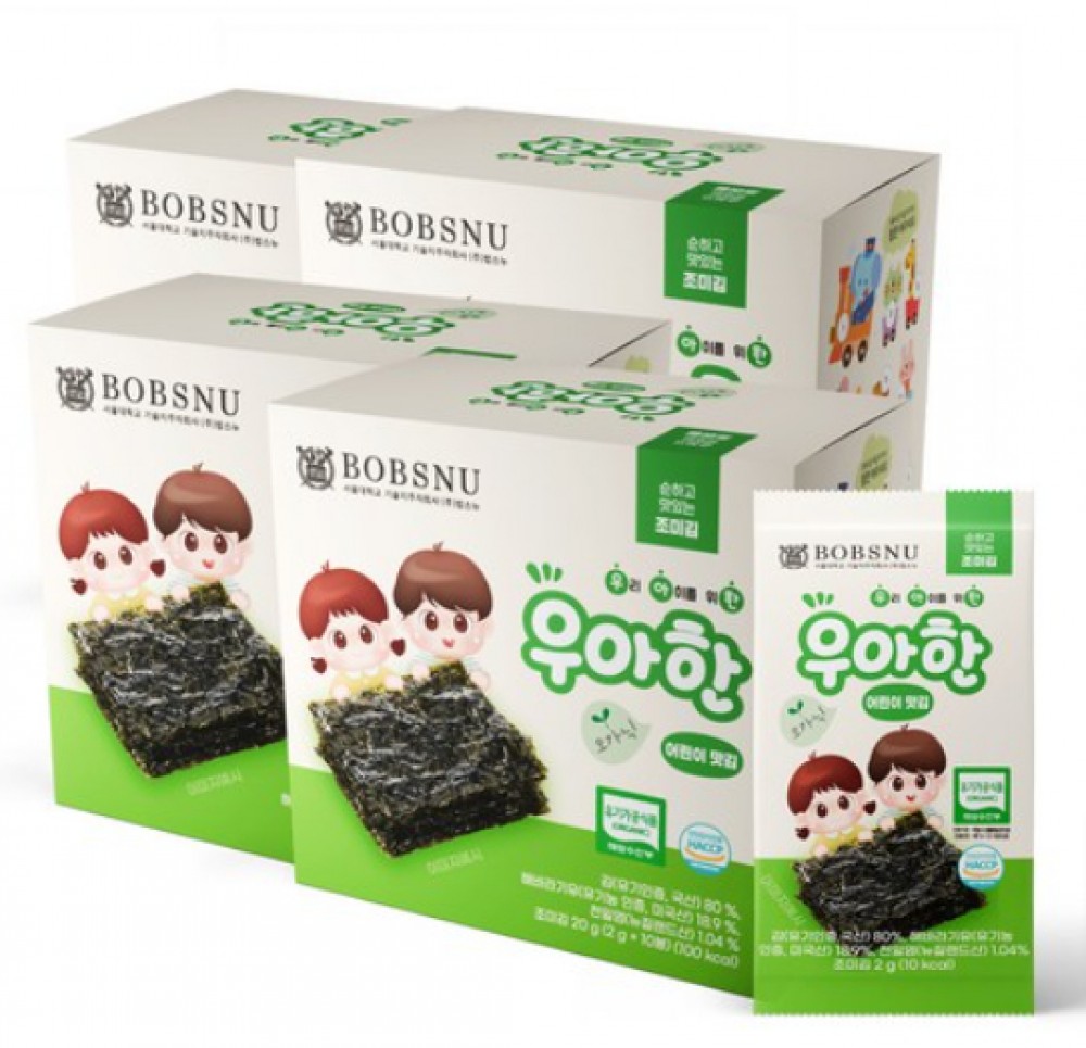 서울대밥스누 우아한 오가닉 어린이 맛 김 2g, 조미, 2g, 40개